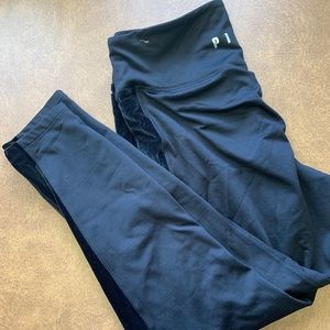 Pink Leggings with velvet down the side Size L